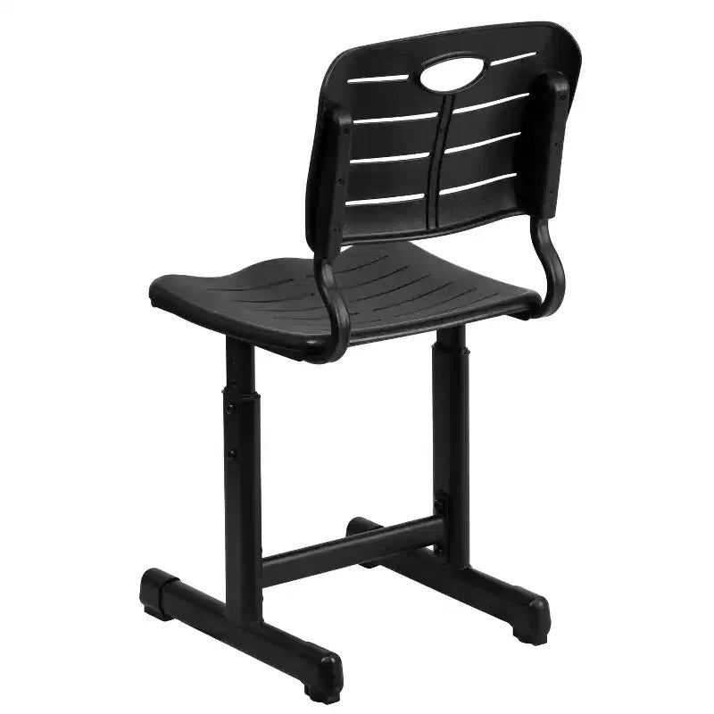 Flash Furniture Nila Adjustable Height Black Student Chair with Black Pedestal Frame for School, Classroom, Remote Learning