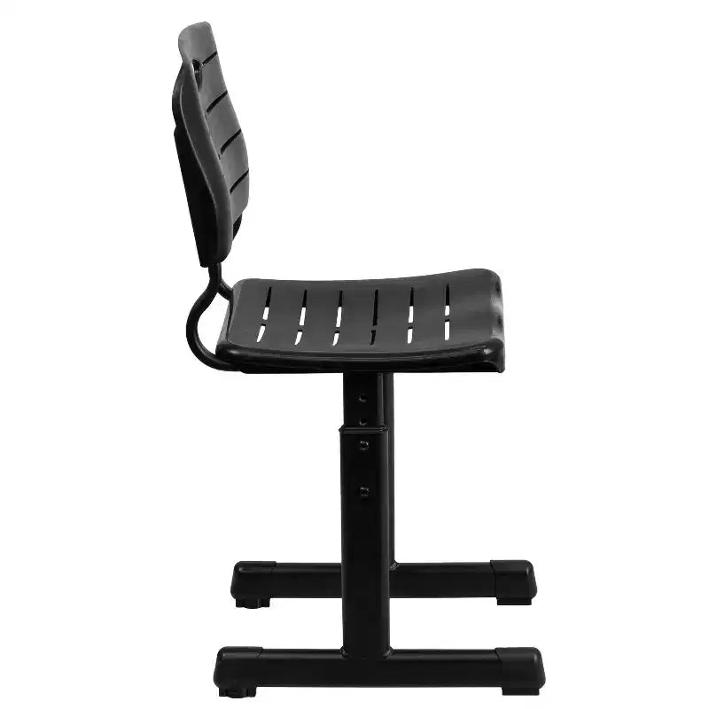 Flash Furniture Nila Adjustable Height Black Student Chair with Black Pedestal Frame for School, Classroom, Remote Learning