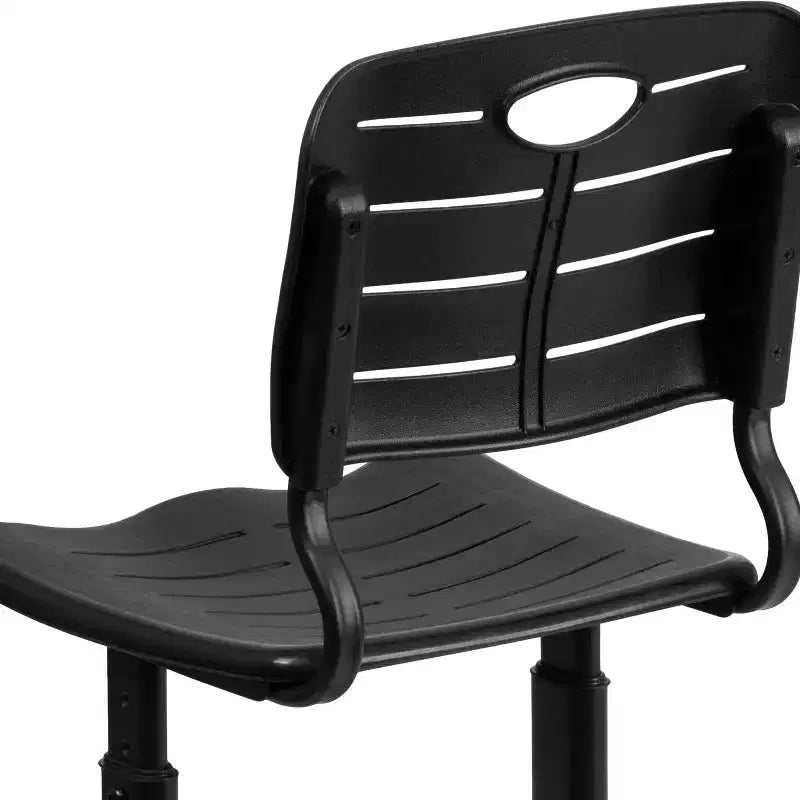Flash Furniture Nila Adjustable Height Black Student Chair with Black Pedestal Frame for School, Classroom, Remote Learning