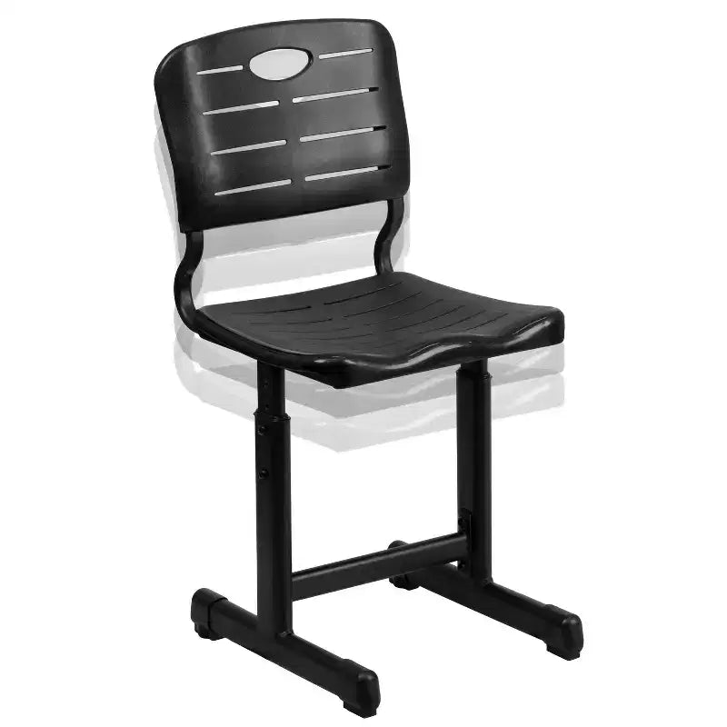 Flash Furniture Nila Adjustable Height Black Student Chair with Black Pedestal Frame for School, Classroom, Remote Learning