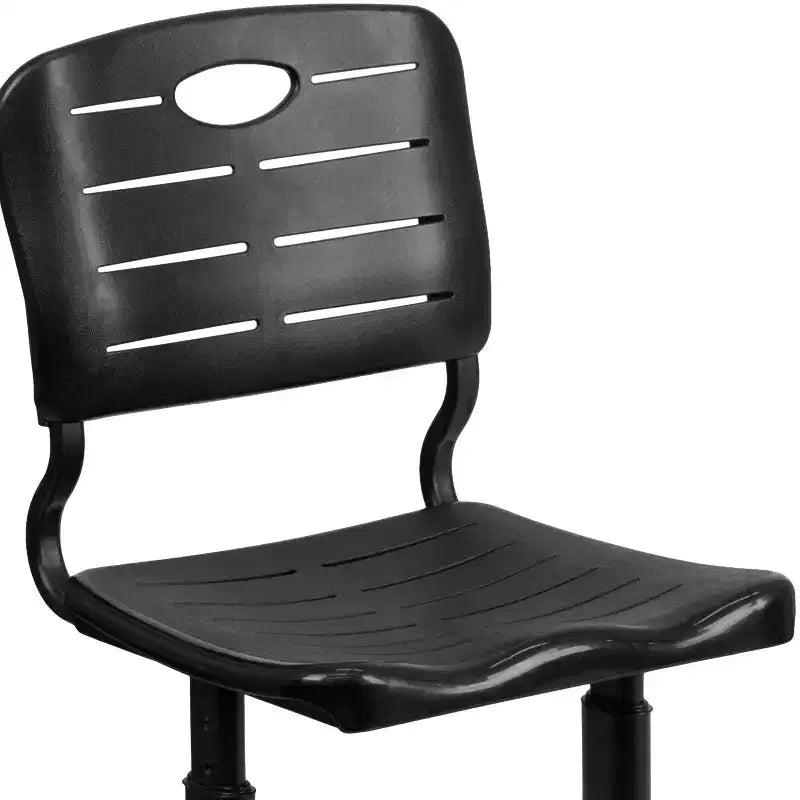 Flash Furniture Nila Adjustable Height Black Student Chair with Black Pedestal Frame for School, Classroom, Remote Learning