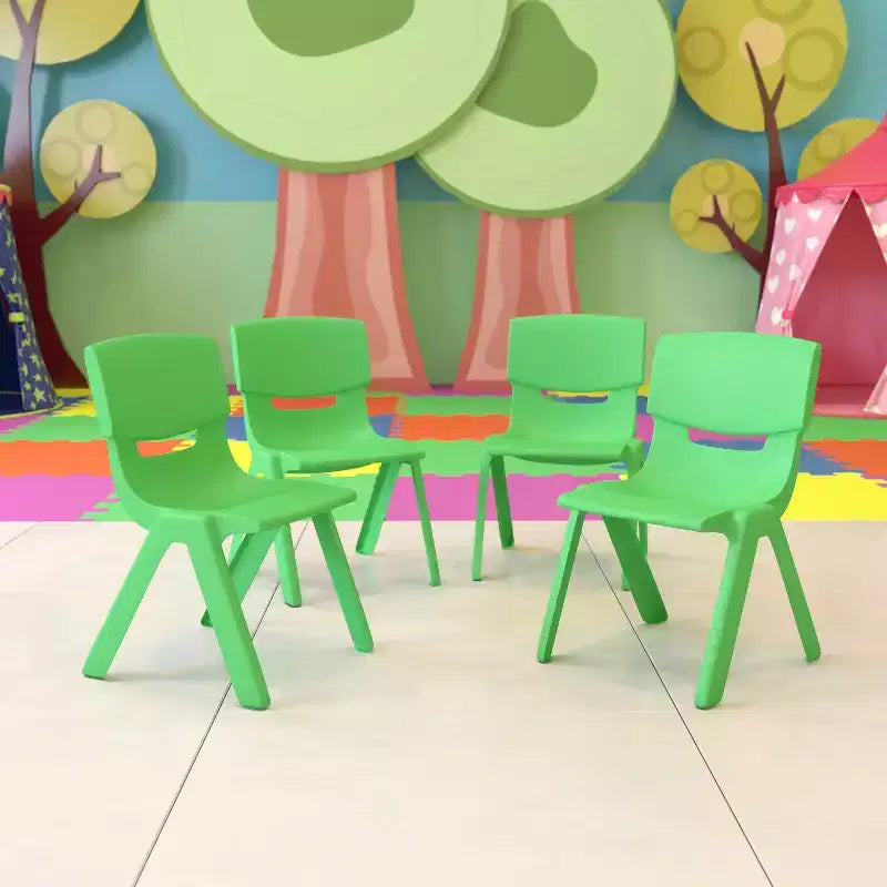 Flash Furniture 4 Pack Plastic Stackable School Chair with 12'' Seat Height