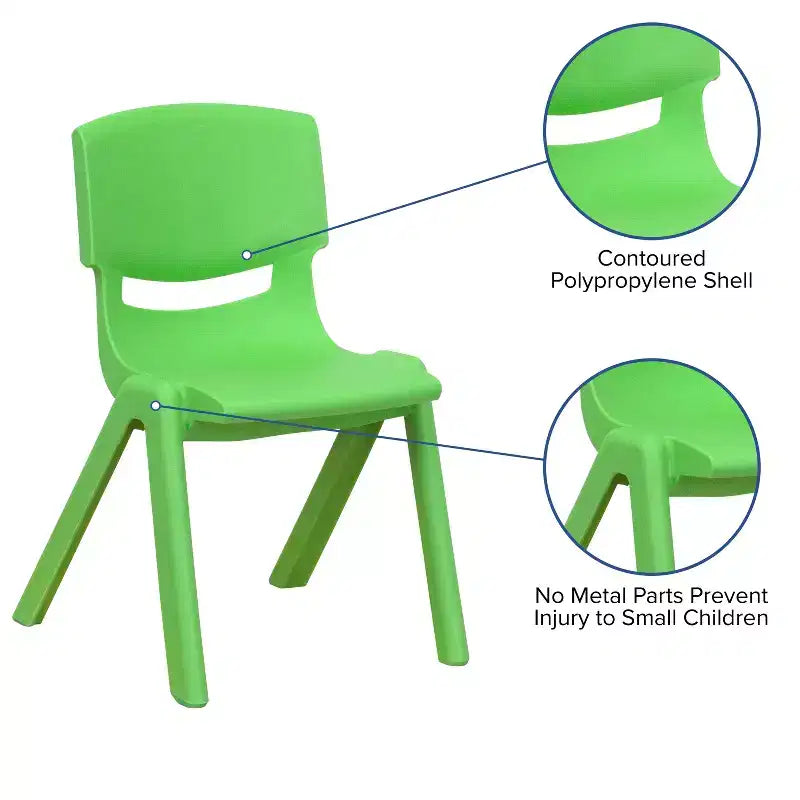 Flash Furniture 4 Pack Plastic Stackable School Chair with 12'' Seat Height