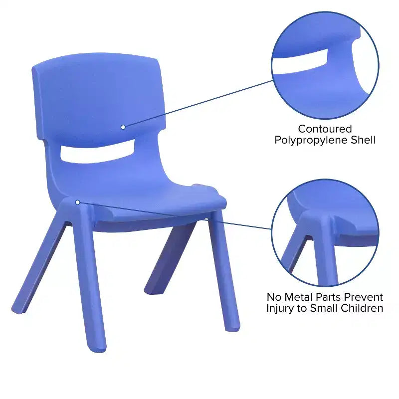 Flash Furniture 4 Pack Plastic Stackable School Chair with 12'' Seat Height