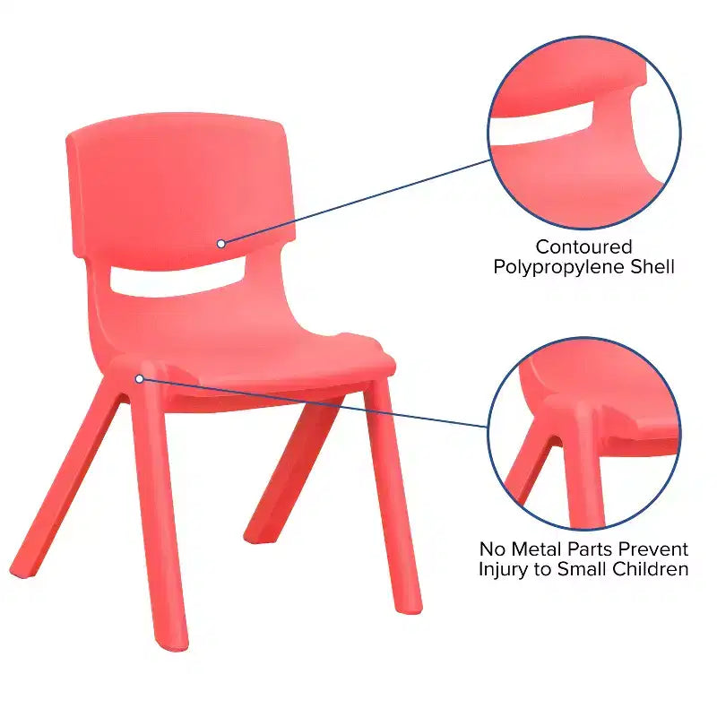 Flash Furniture 4 Pack Plastic Stackable School Chair with 12'' Seat Height