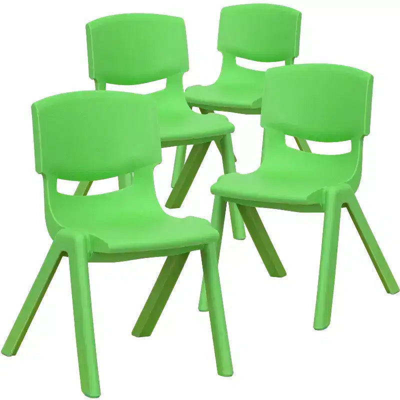 Flash Furniture 4 Pack Plastic Stackable School Chair with 12'' Seat Height