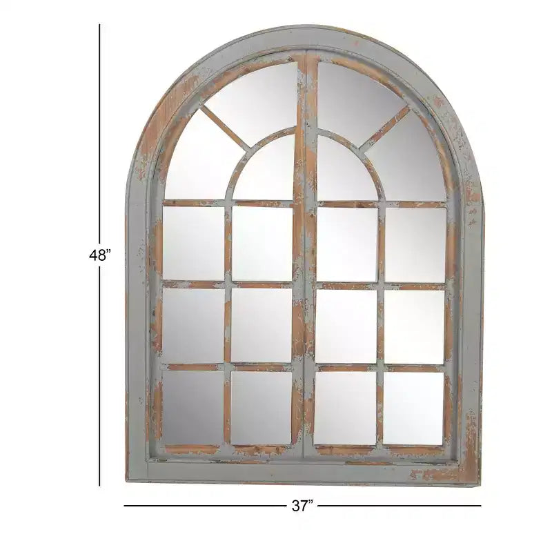 48 x 37 Farmhouse Classic Arched Window Design Decorative Wall Mirror - Olivia & May