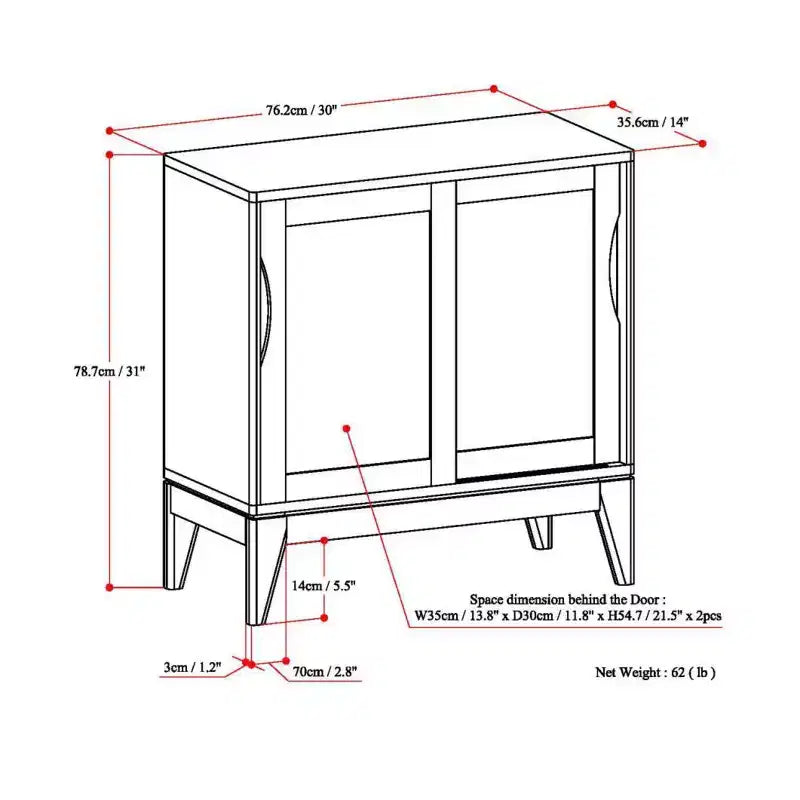 Pearson Low Storage Cabinet - WyndenHall