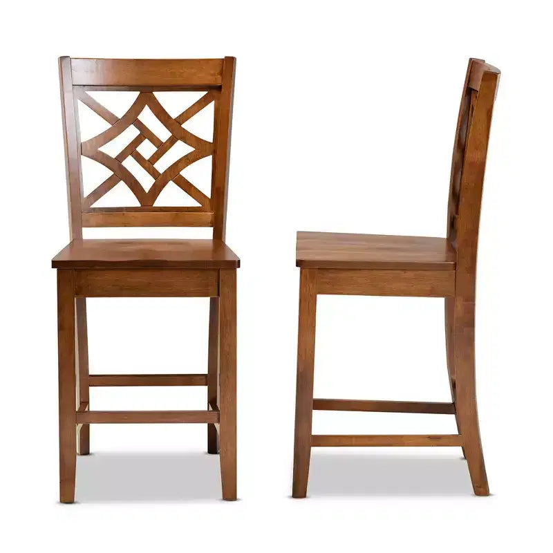 2pc Nicolette Wood Counter Height Barstools - Baxton Studio
