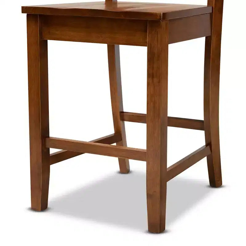 2pc Nicolette Wood Counter Height Barstools - Baxton Studio