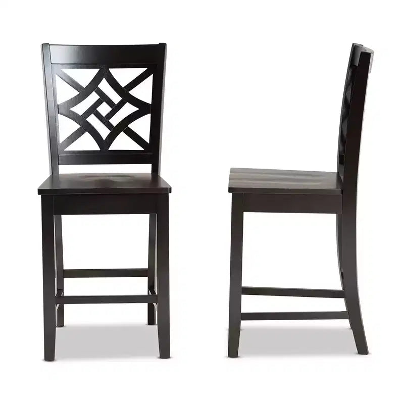 2pc Nicolette Wood Counter Height Barstools - Baxton Studio
