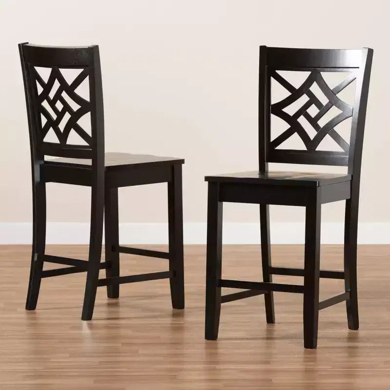 2pc Nicolette Wood Counter Height Barstools - Baxton Studio
