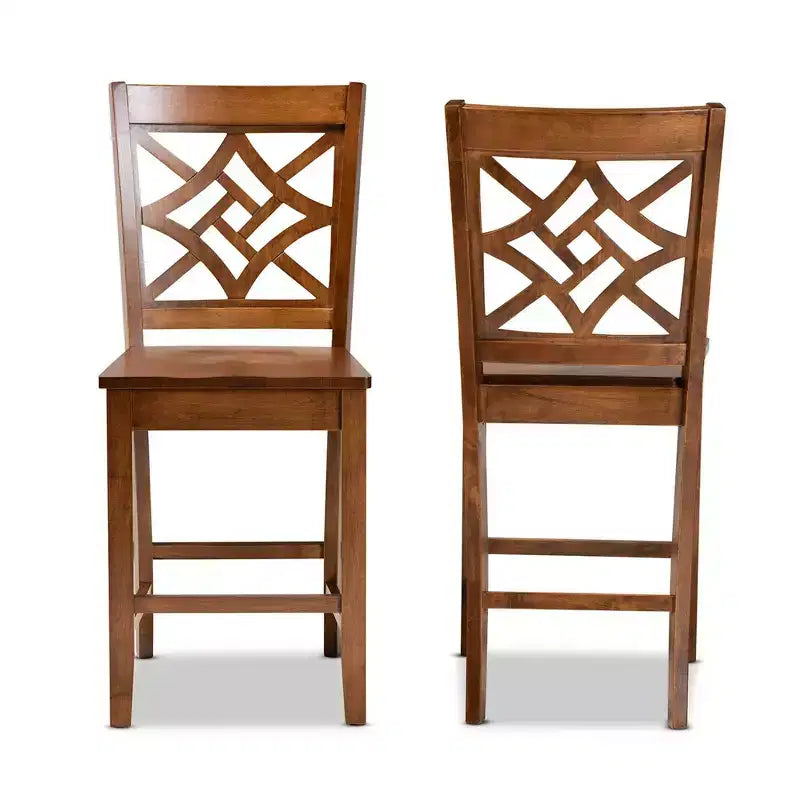 2pc Nicolette Wood Counter Height Barstools - Baxton Studio