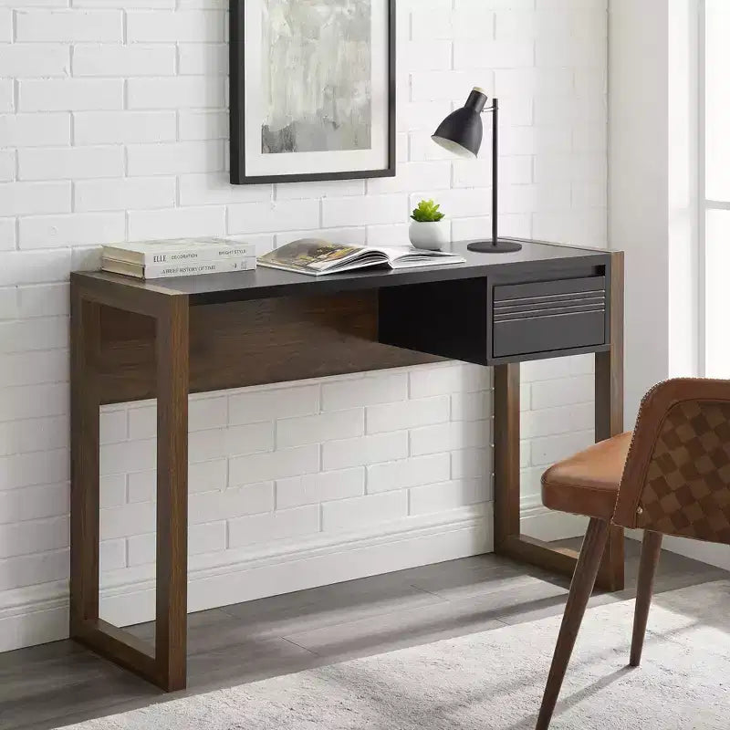 Claudine Chic Two-Tone Writing Desk with Grooved Drawer - Saracina Home