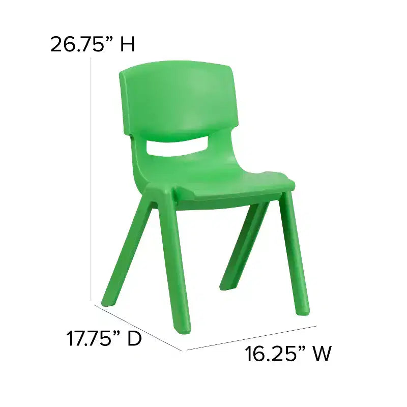 Emma and Oliver 2 Pack Plastic Stackable School Chair with 15.5H Seat