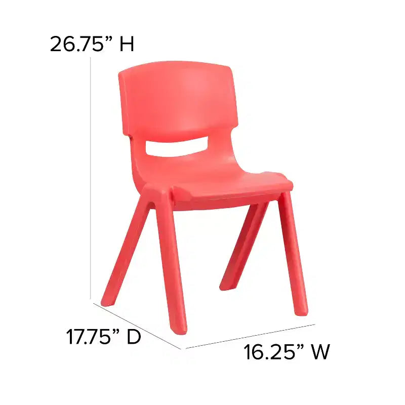 Emma and Oliver 2 Pack Plastic Stackable School Chair with 15.5H Seat