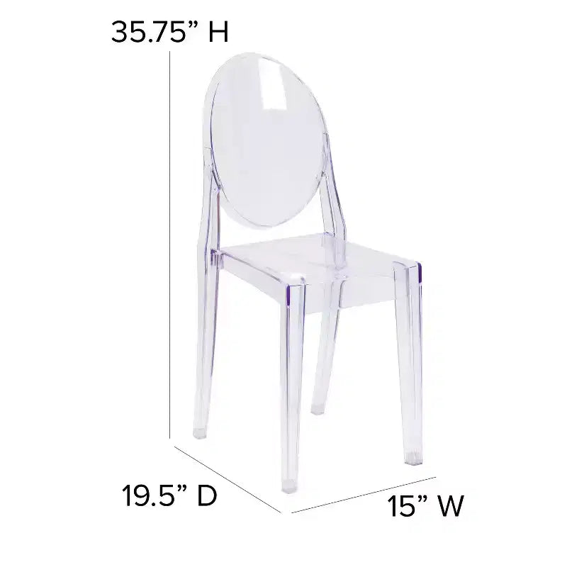 Emma and Oliver Ghost Side Chair in Transparent Crystal