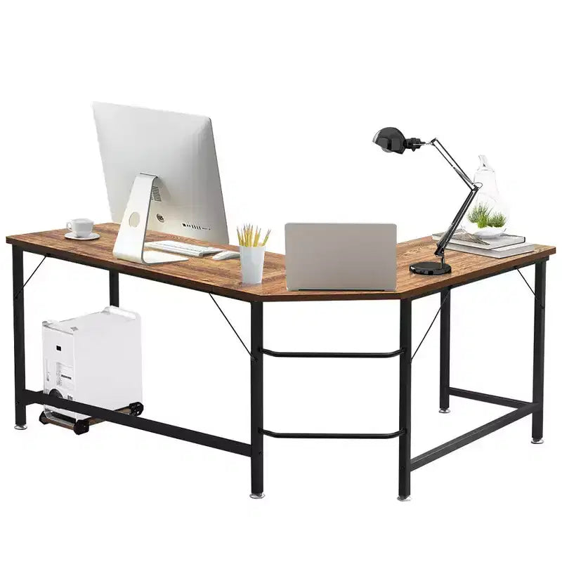 Costway L-Shaped Computer Desk Corner Workstation Study Gaming Table Home Office