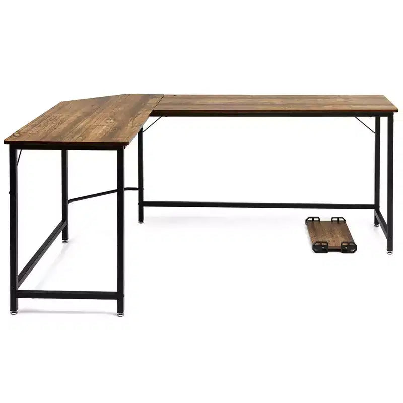 Costway L-Shaped Computer Desk Corner Workstation Study Gaming Table Home Office