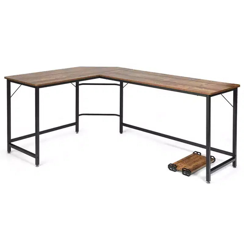 Costway L-Shaped Computer Desk Corner Workstation Study Gaming Table Home Office