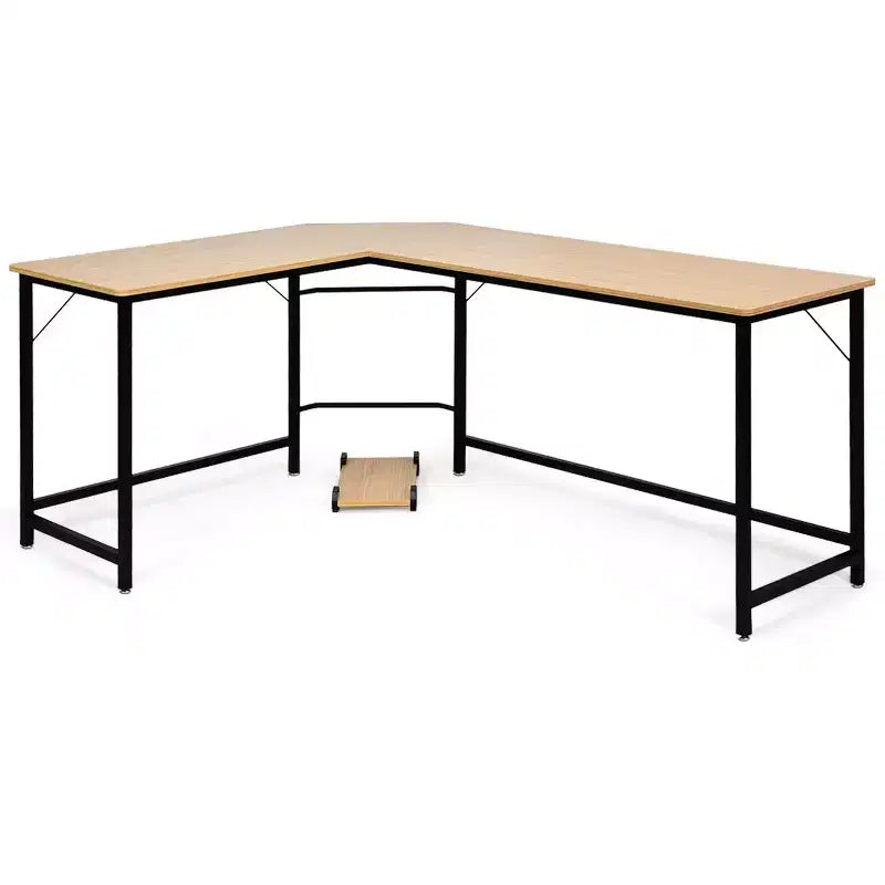Costway L-Shaped Computer Desk Corner Workstation Study Gaming Table Home Office