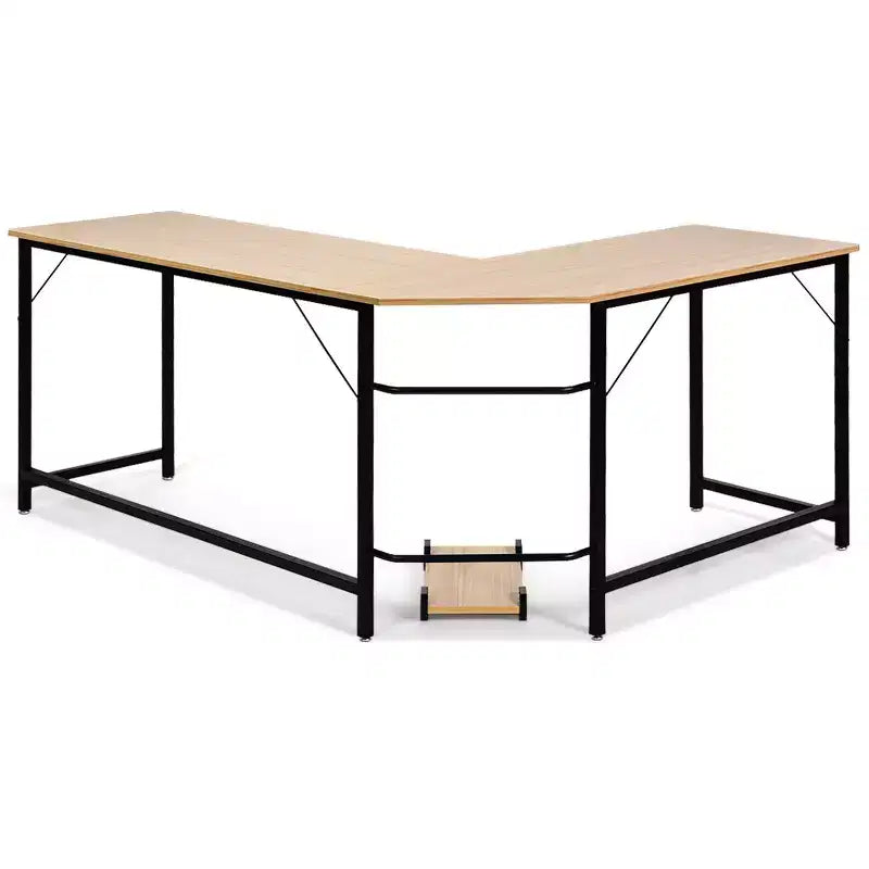 Costway L-Shaped Computer Desk Corner Workstation Study Gaming Table Home Office