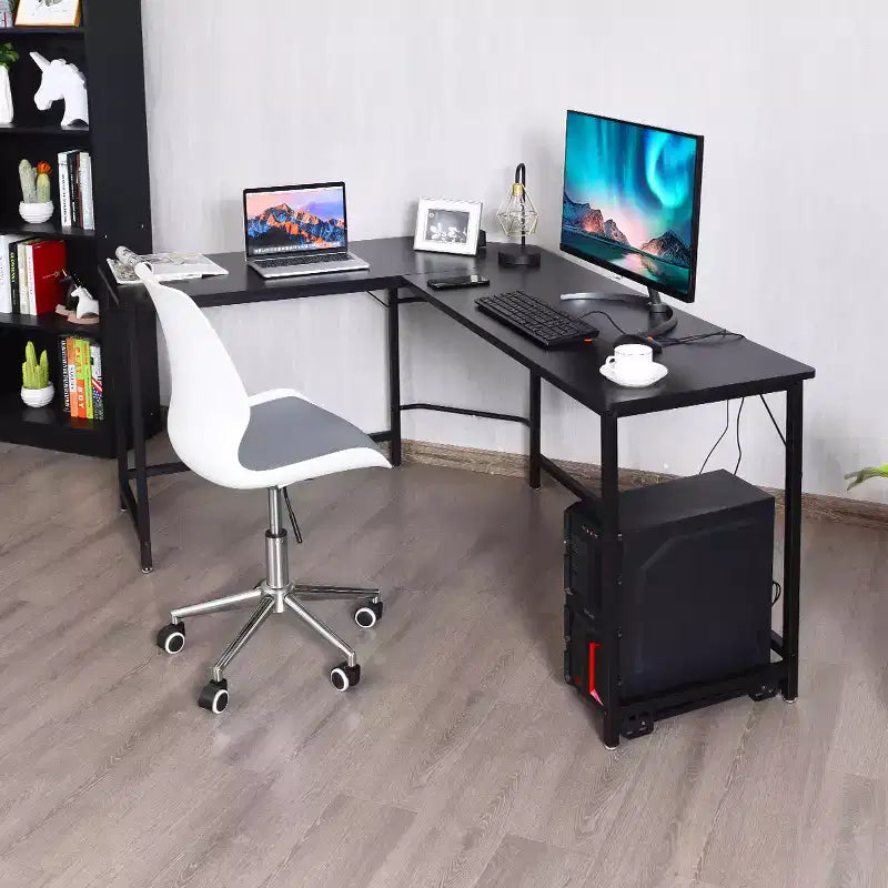 Costway L-Shaped Computer Desk Corner Workstation Study Gaming Table Home Office