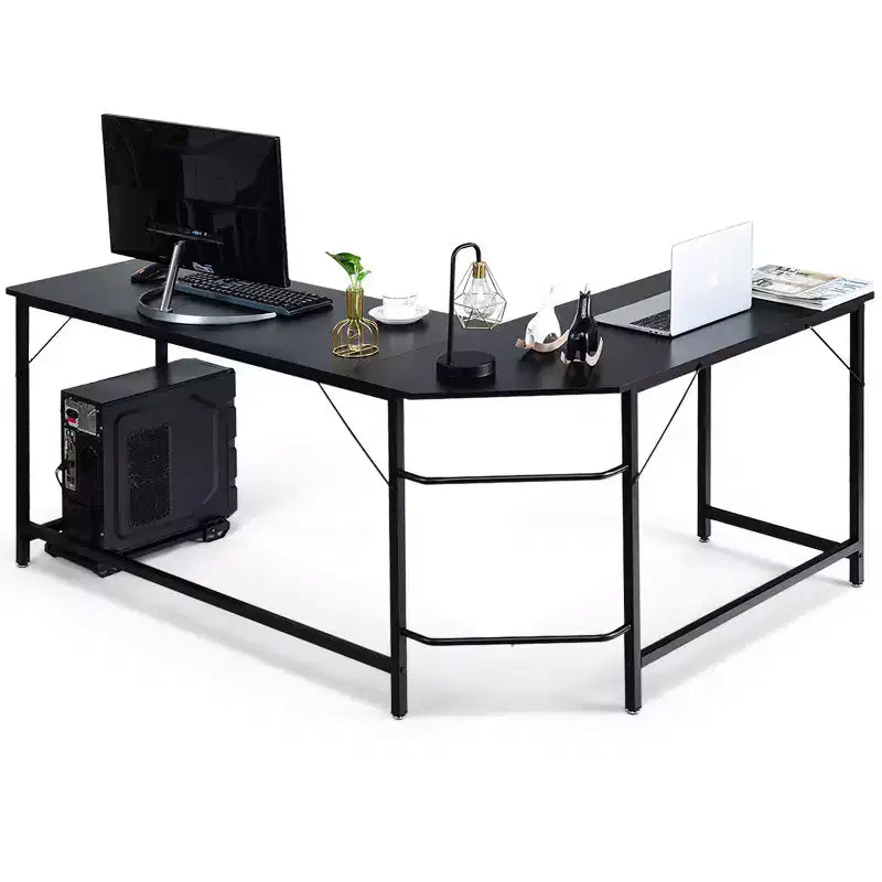 Costway L-Shaped Computer Desk Corner Workstation Study Gaming Table Home Office