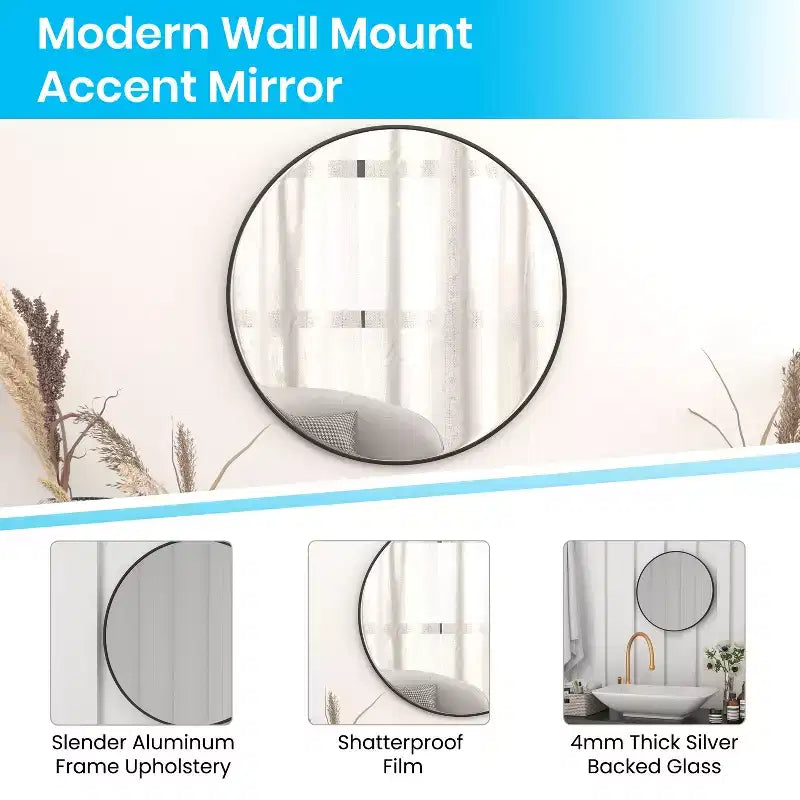 Merrick Lane Monaco Accent Mirror for Bathroom, Vanity, Entryway, Dining Room, & Living Room