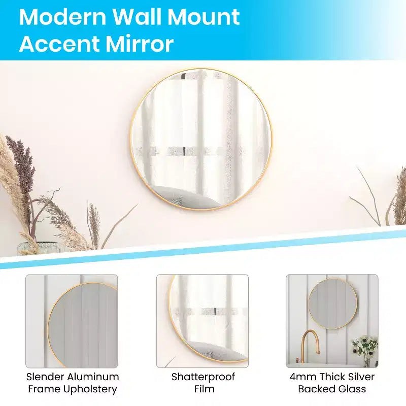 Merrick Lane Monaco Accent Mirror for Bathroom, Vanity, Entryway, Dining Room, & Living Room