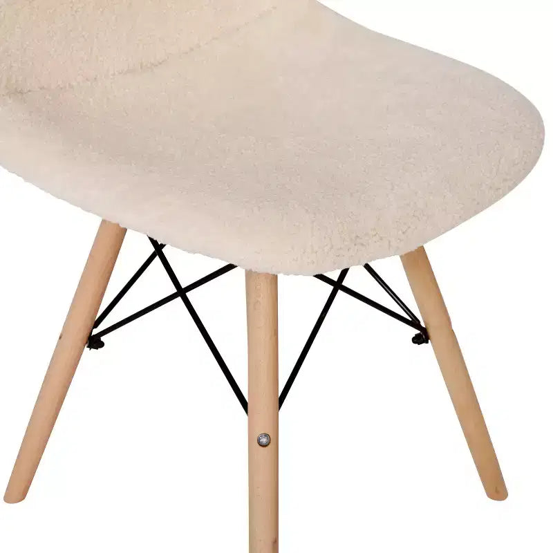 Emma and Oliver Dorset Series Faux Shearling Accent Chair with Beechwood Legs for Living Room, Bedroom, Dorm and More
