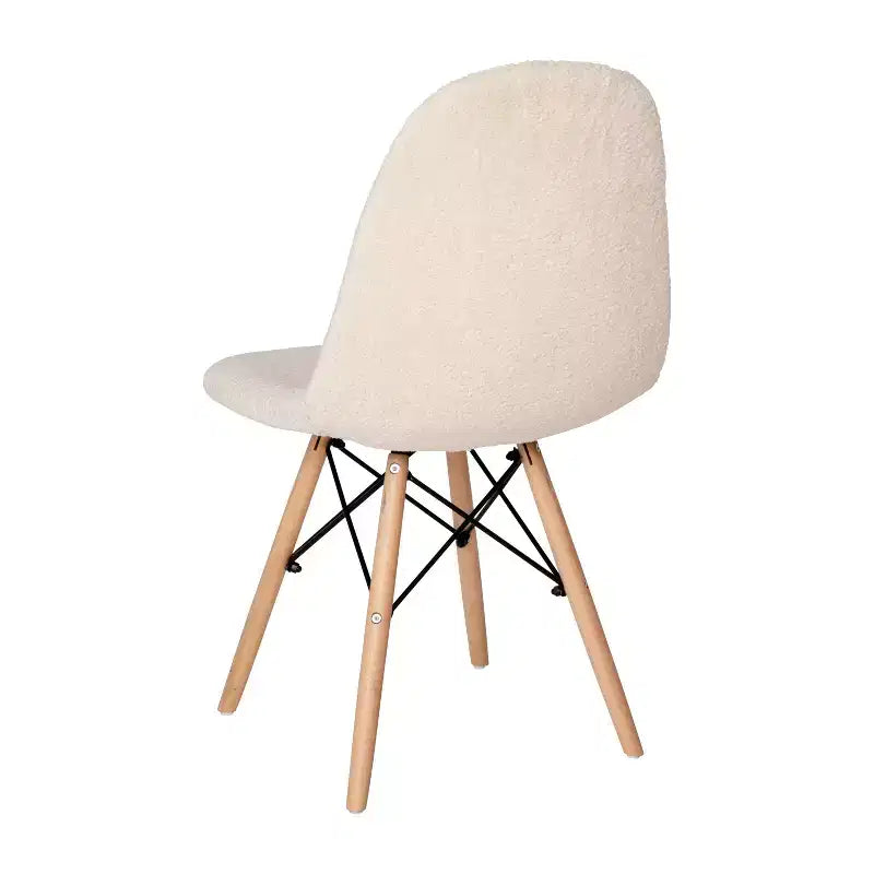 Emma and Oliver Dorset Series Faux Shearling Accent Chair with Beechwood Legs for Living Room, Bedroom, Dorm and More