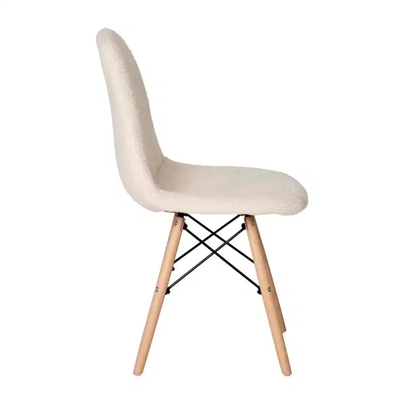 Emma and Oliver Dorset Series Faux Shearling Accent Chair with Beechwood Legs for Living Room, Bedroom, Dorm and More
