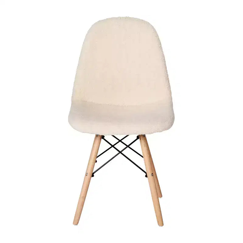 Emma and Oliver Dorset Series Faux Shearling Accent Chair with Beechwood Legs for Living Room, Bedroom, Dorm and More