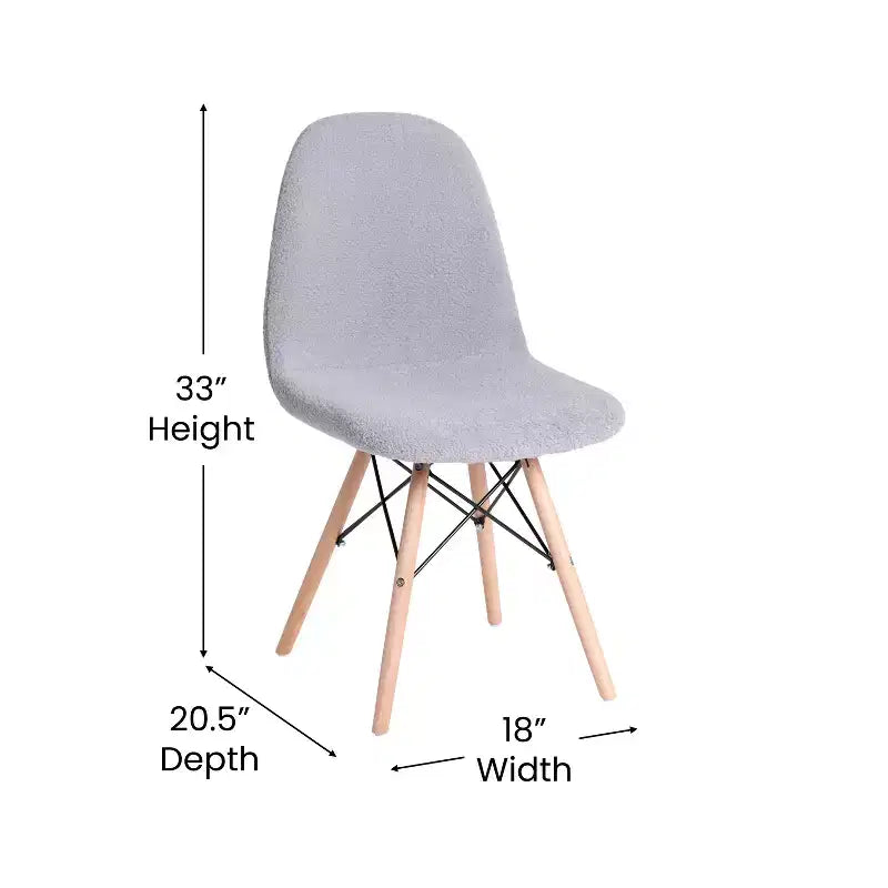 Emma and Oliver Dorset Series Faux Shearling Accent Chair with Beechwood Legs for Living Room, Bedroom, Dorm and More