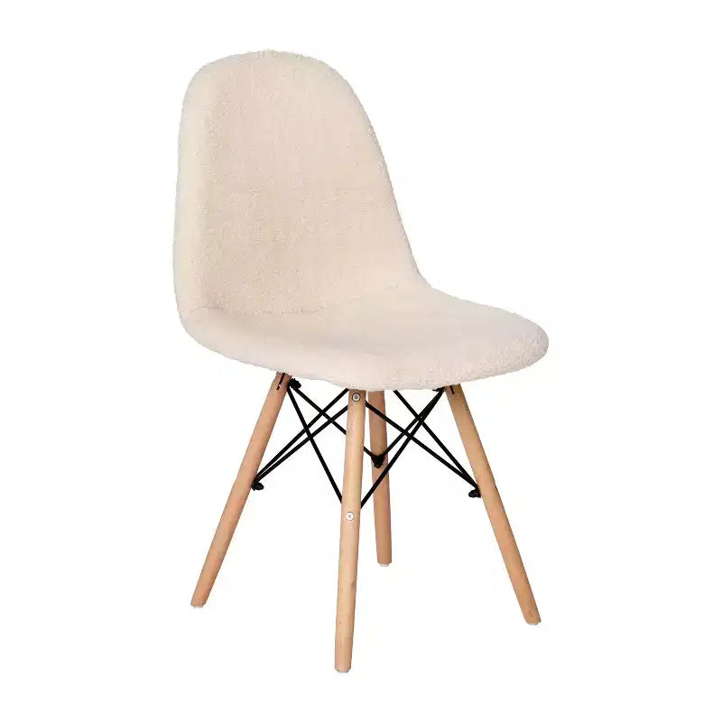 Emma and Oliver Dorset Series Faux Shearling Accent Chair with Beechwood Legs for Living Room, Bedroom, Dorm and More