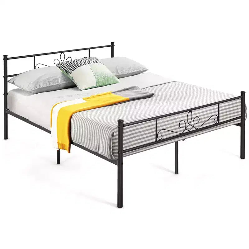 Costway Twin/Queen/Full Metal Platform Bed Frame with Headboard and Footboard No Box Spring Needed