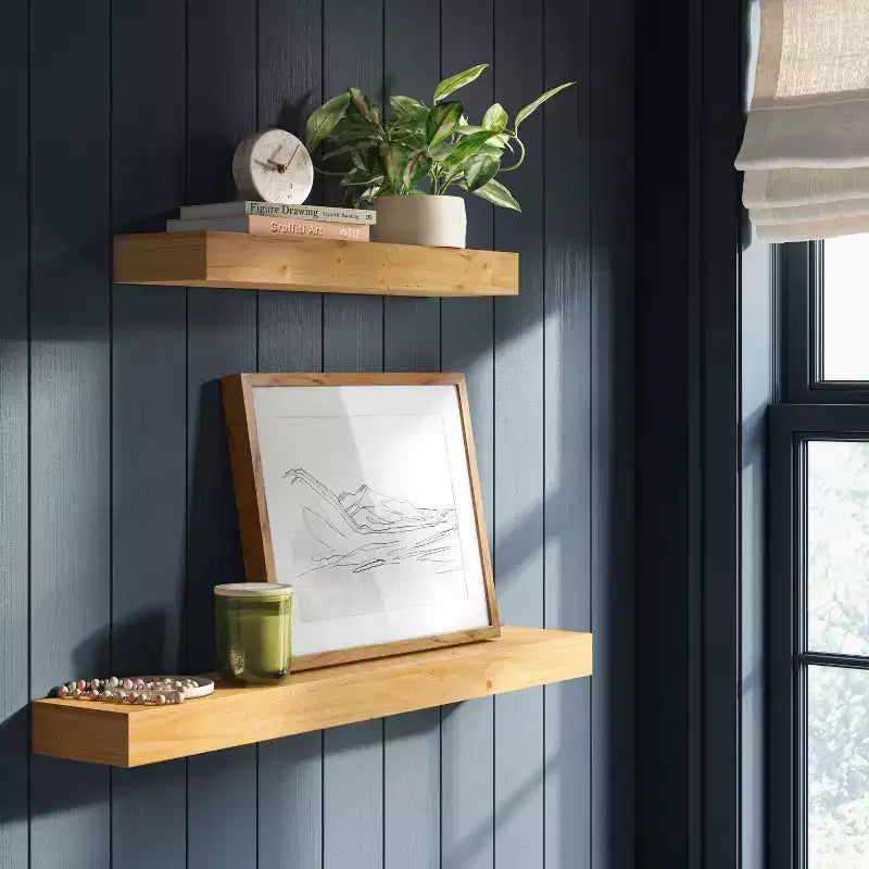 36 Floating Wood Shelf - Threshold