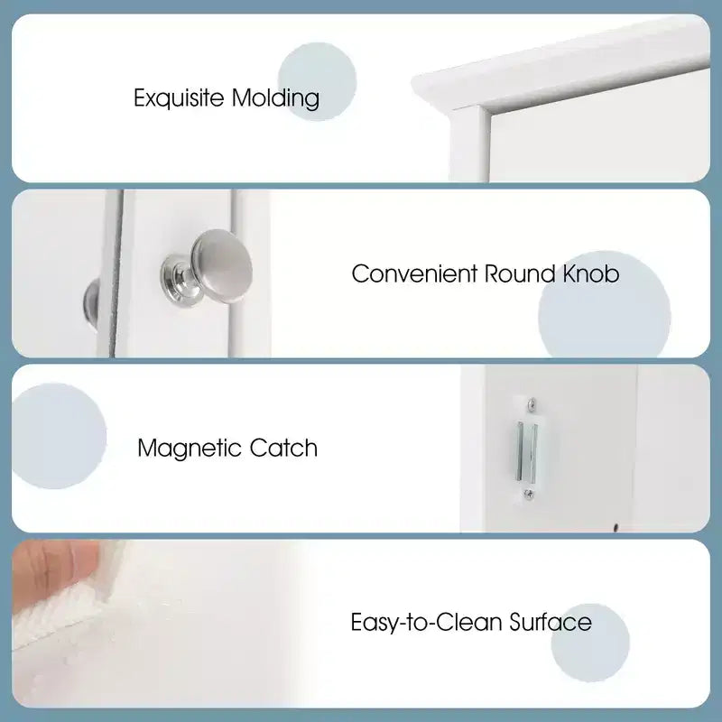 Costway Bathroom Medicine Cabinet with Mirror Cabinet Reversible Single Door Organizer