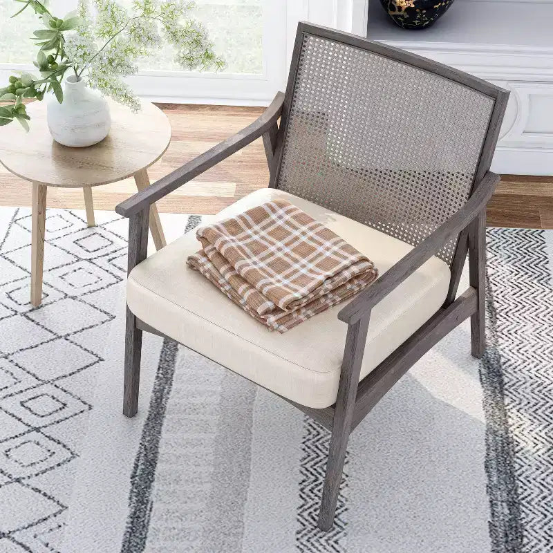 24/7 Shop At Home Aurelia Cane Back Accent Chair