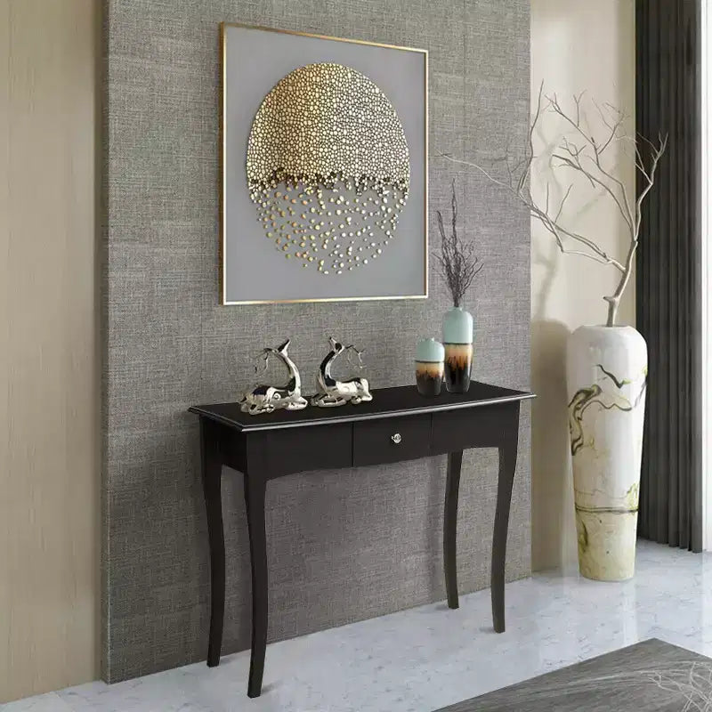 Costway Wooden Console Table Hallway Entryway Side Sofa Accent Storage Drawer Black