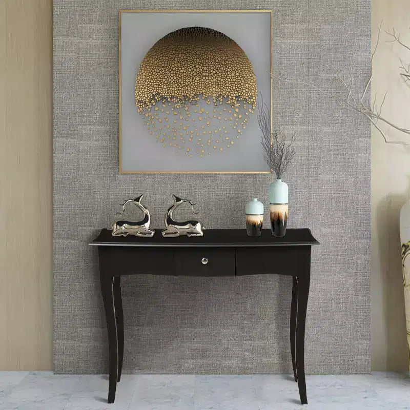 Costway Wooden Console Table Hallway Entryway Side Sofa Accent Storage Drawer Black
