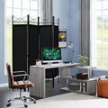 Costway 6 FT 4-Panel Folding Room Divider Freestanding Privacy Screen Steel Frame Brown\Black\White