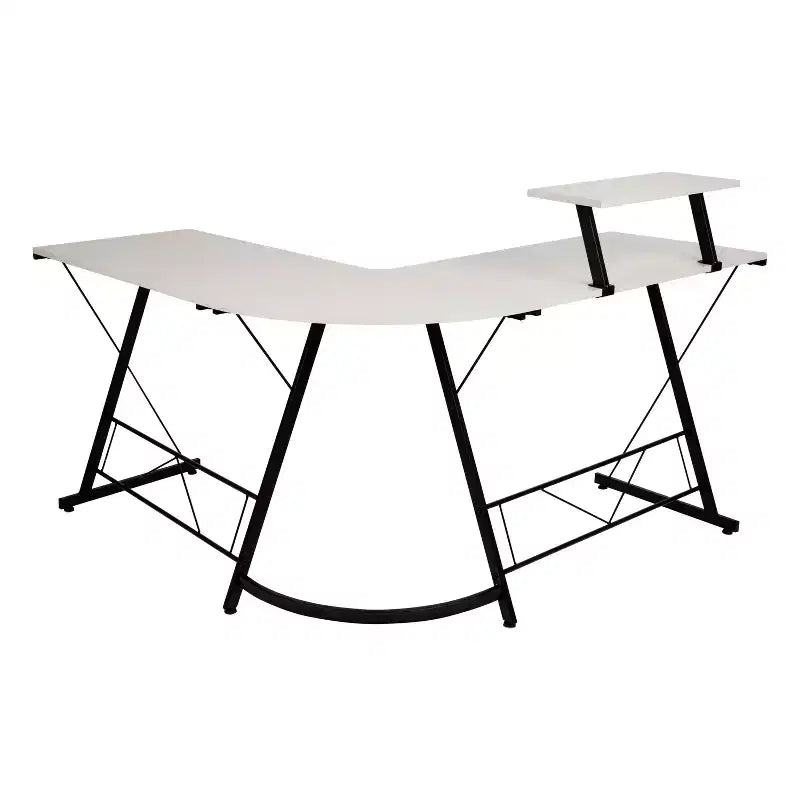 Emma and Oliver L-Shaped Computer Desk, Gaming Desk, Home Office Desk, Frame