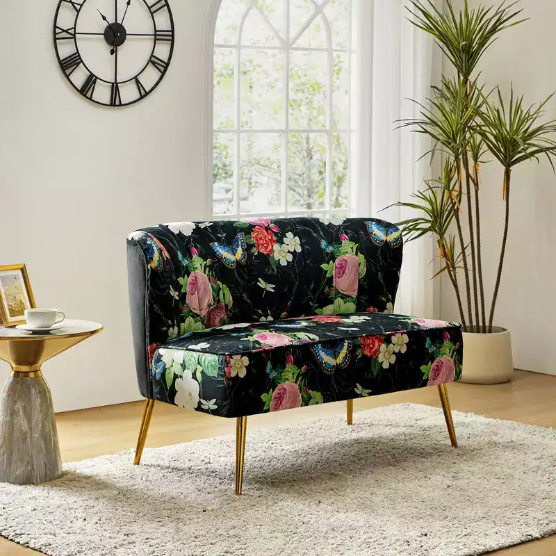 Trento 47 Contemporary Loveseat with Floral Patterns| ART OF LIVING DESIGNS