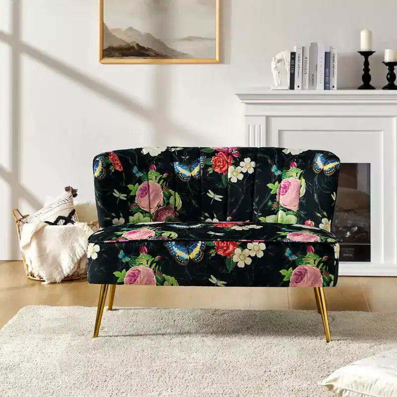Trento 47 Contemporary Loveseat with Floral Patterns| ART OF LIVING DESIGNS