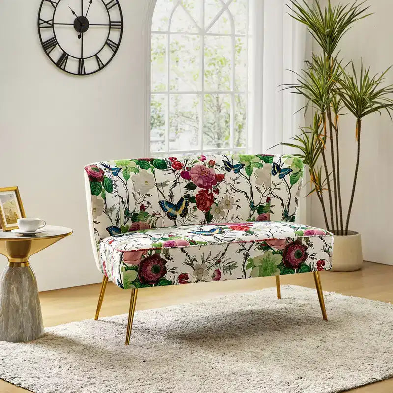 Trento 47 Contemporary Loveseat with Floral Patterns| ART OF LIVING DESIGNS