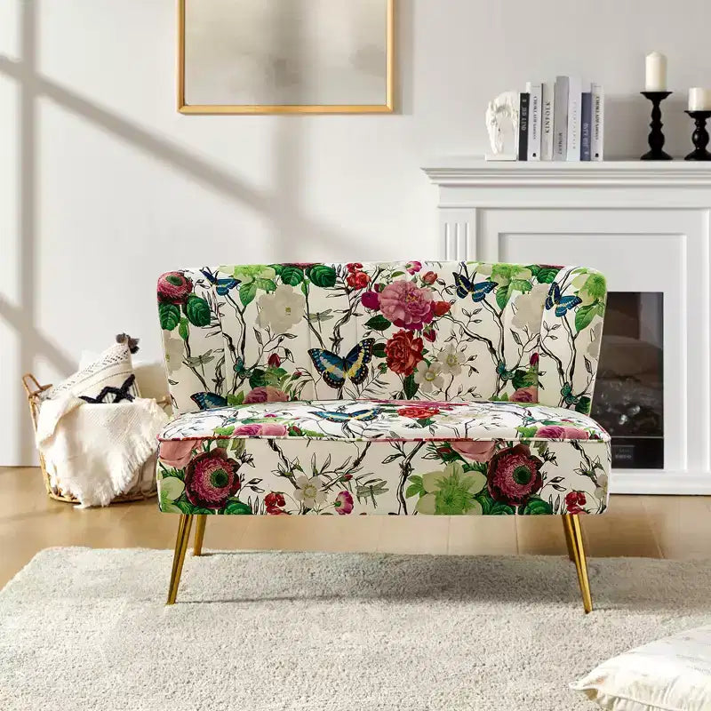 Trento 47 Contemporary Loveseat with Floral Patterns| ART OF LIVING DESIGNS