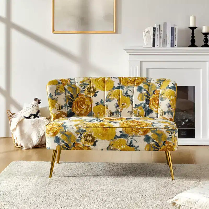 Trento 47 Contemporary Loveseat with Floral Patterns| ART OF LIVING DESIGNS