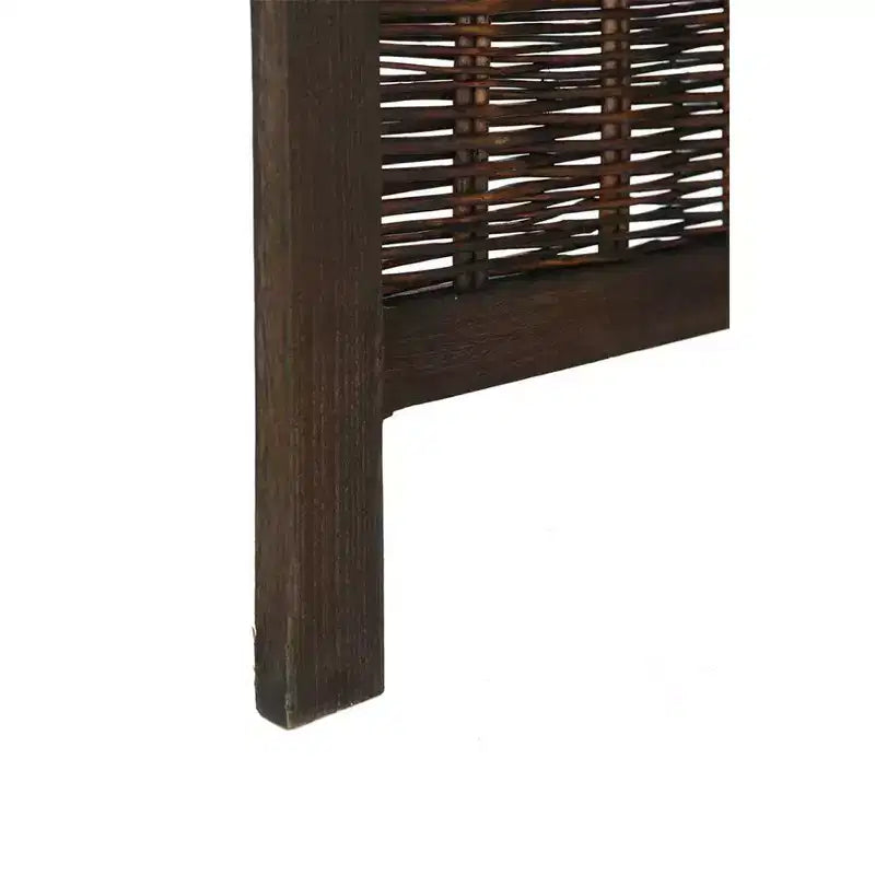 Legacy Decor Wicker and Wood Screen Room Divider